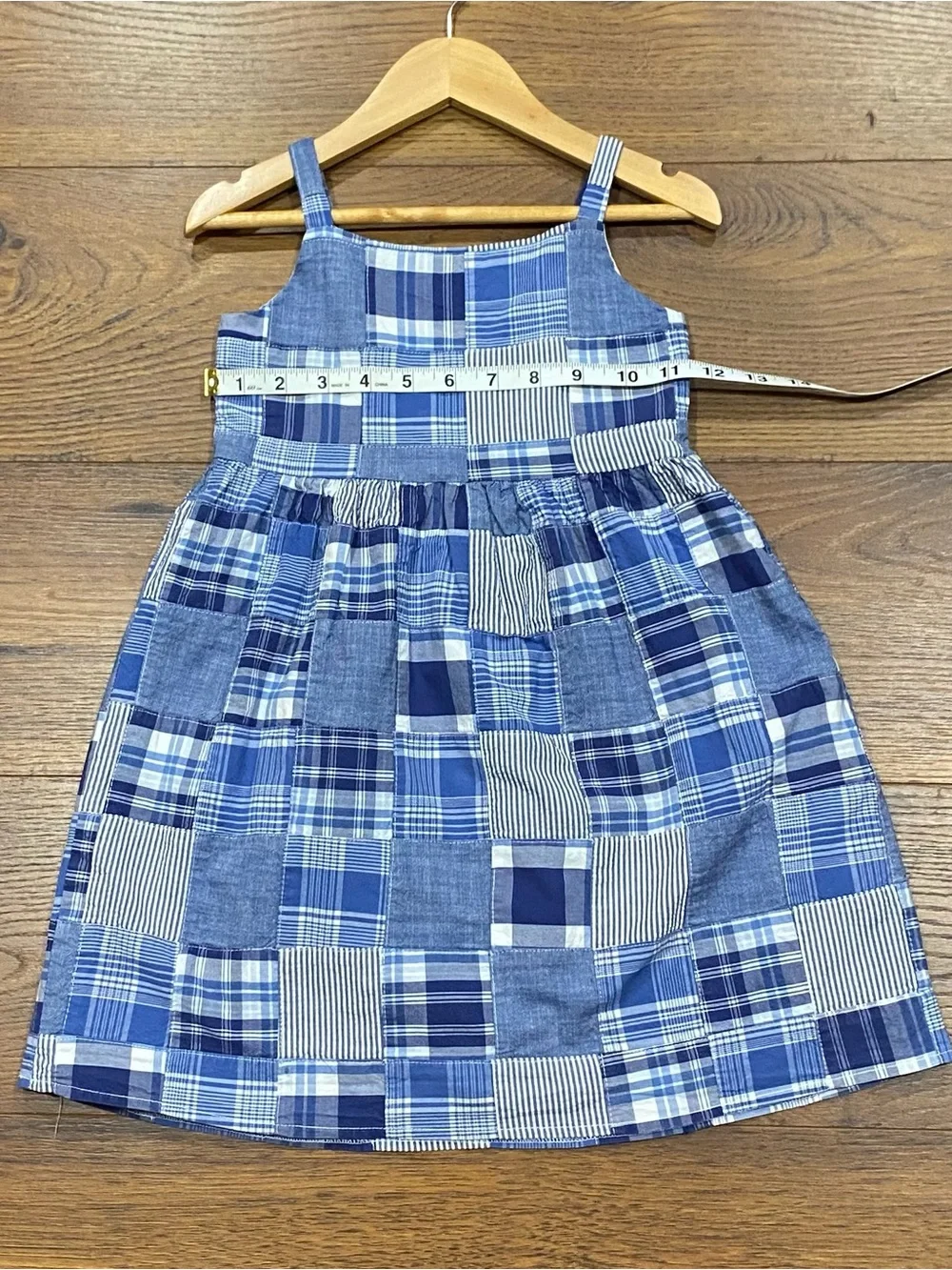 Gymboree Girls Sandy Shores Blue Patchwork Madras Sundress Size 5T